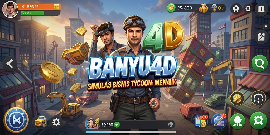 Tampilan menarik dari gameplay <strong>BANYU4D</strong> yang menggambarkan simulasi bisnis Tycoon.