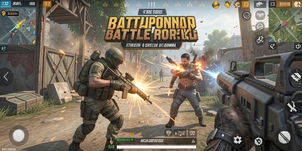 Tampilan gameplay seru di medan perang Battle Royale F32.
