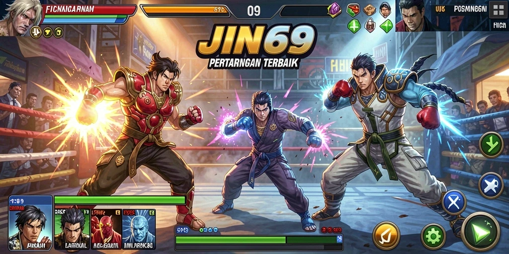 Screenshot JIN69 menampilkan aksi pertarungan seru dalam game Fighting.