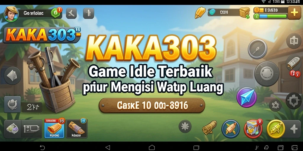 Tampilan gameplay KAKA303 dengan karakter yang berinteraksi dalam mode Idle.