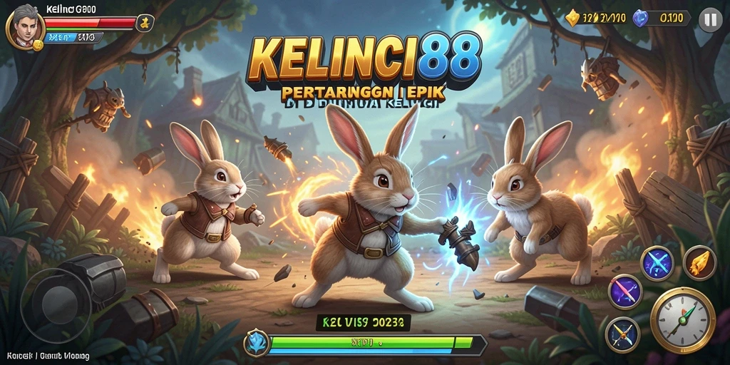 Tangkapan layar menampilkan aksi pertarungan seru di KELINCI88.