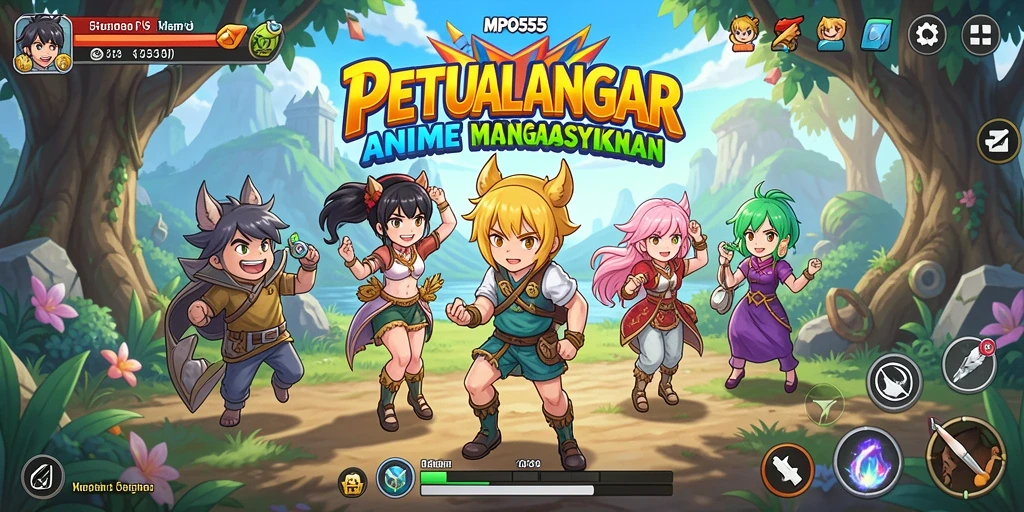Tampilan menarik dari gameplay MPO555 dengan karakter Anime beraksi.