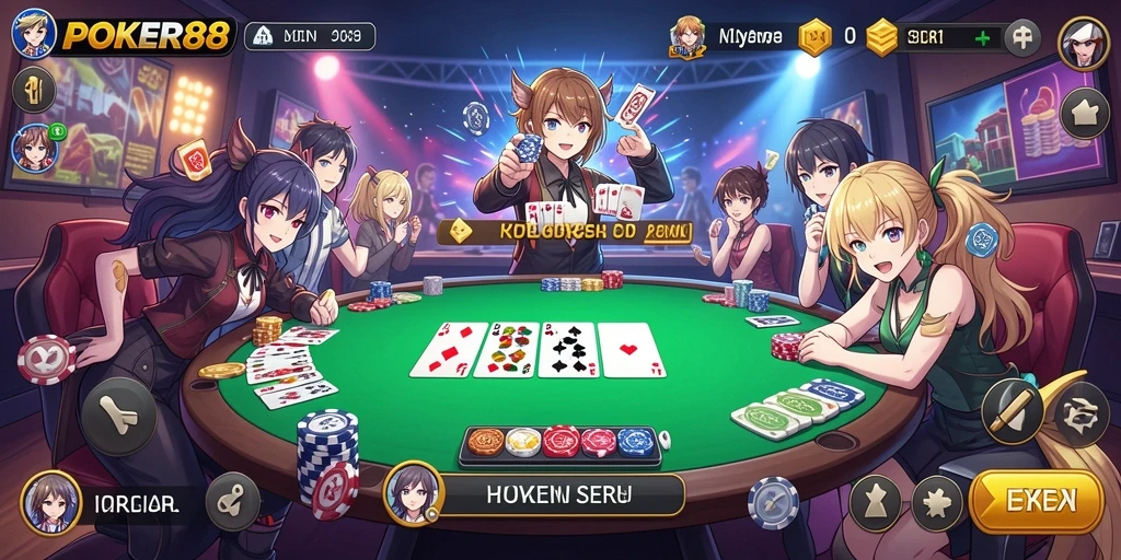 Gameplay seru POKER88 dengan karakter Anime yang menarik.