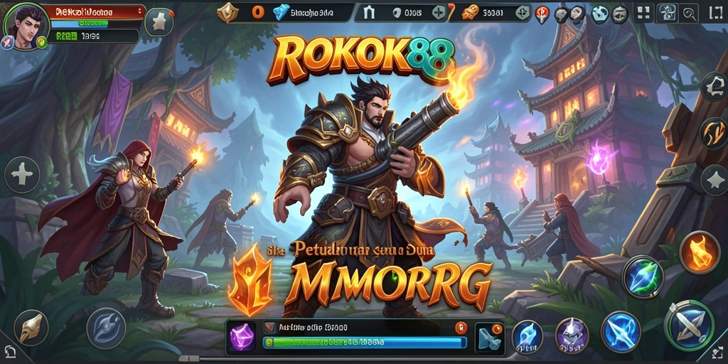 Tangkapan layar ROKOK88 menampilkan aksi seru dalam gameplay MMORPG.