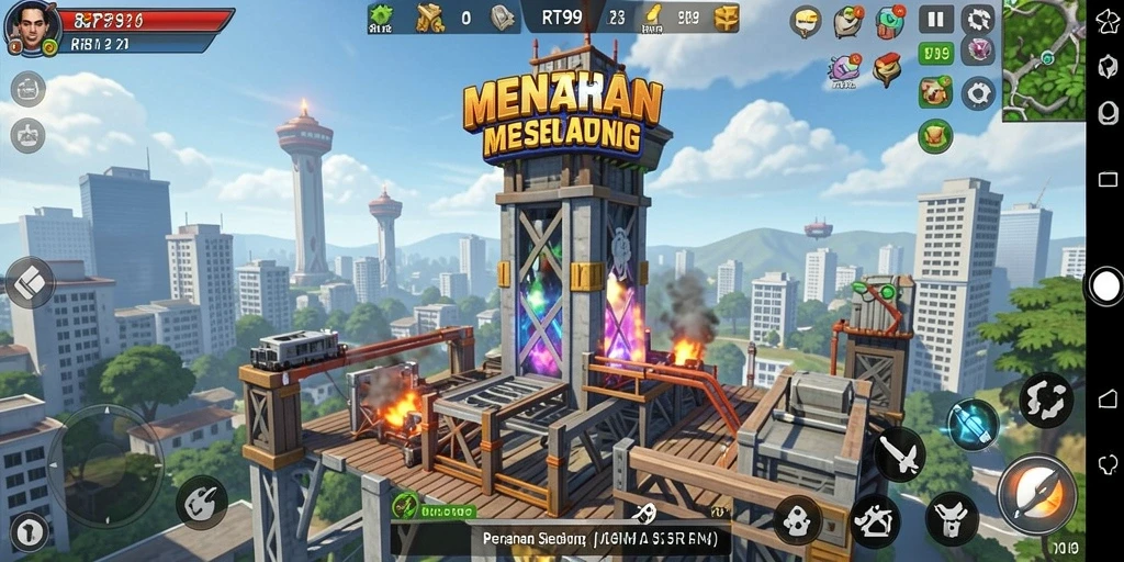 Tampilan gameplay menarik dari game Tower Defense RT99.