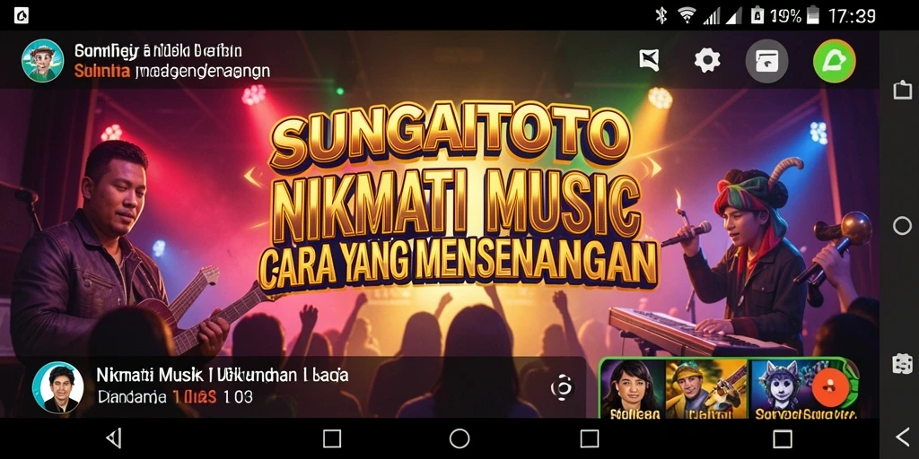Tampilan utama SUNGAITOTO menampilkan gameplay musik yang interaktif.