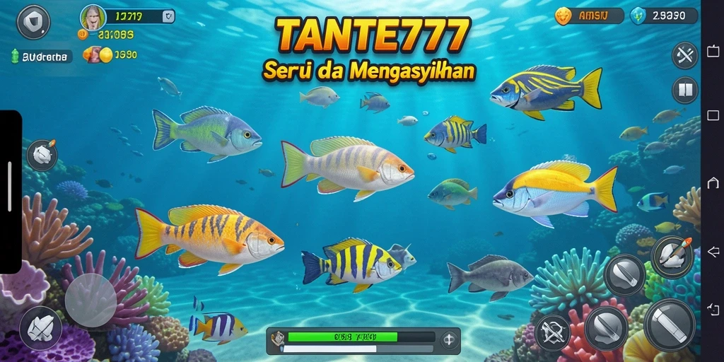 Tampilan gameplay seru dalam TANTE777 yang penuh warna.
